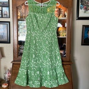 Adrianna Papell Green Lace Sleeveless Dress Size 10